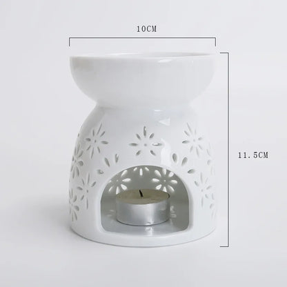 Ceramic Tealight Oil Burner & Fragrance Night Lamp
