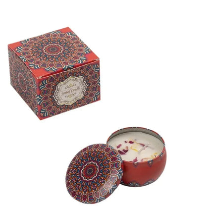 4 st/set doftljus med rosenblommor i järnburk, sojavax, välluktande och rökfri aromaterapi-ljus födelsedagspresent heminredning bröllopsdekoration