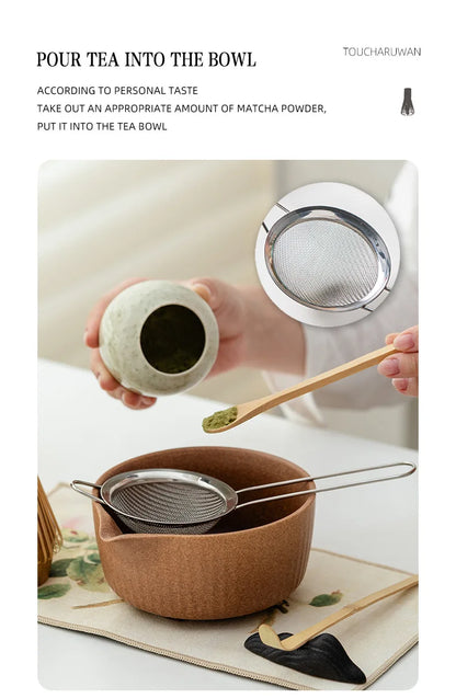 8-Piece Kiln-Fired Japanese Matcha Ceremony Set