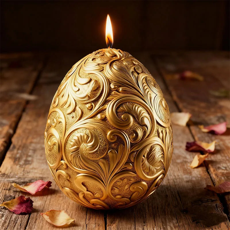 Gilded Baroque Easter Egg Candle Mold Silicone - Your Ritual Hub 