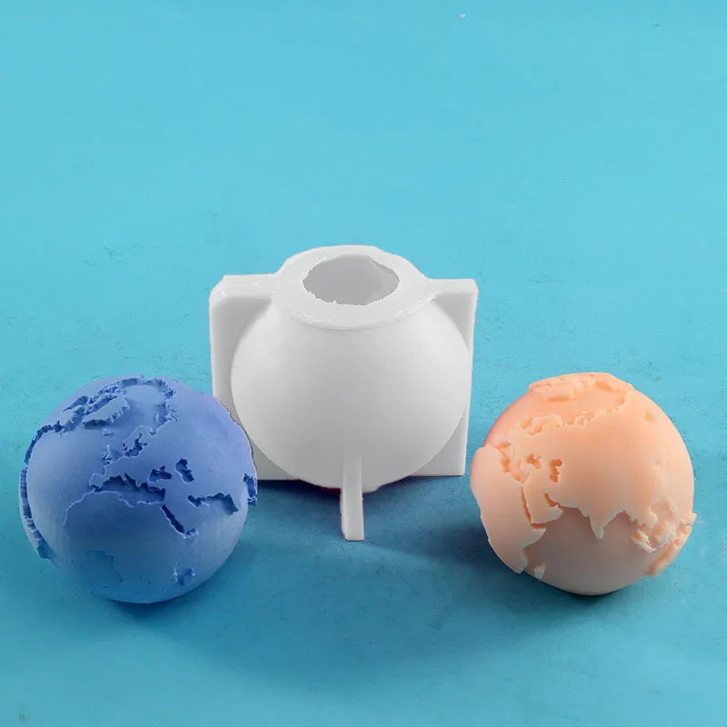 3D Earth Candle Silicone Mold Concrete Earth Plaster Mold - Your Ritual Hub 