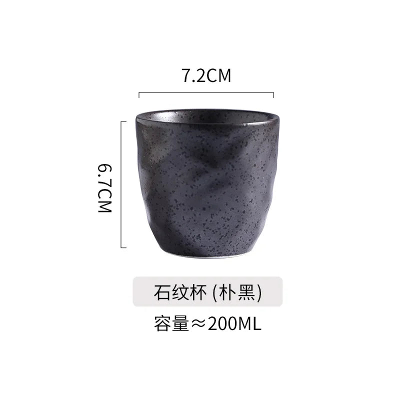 180ml Japanese tea cup coffee cup matcha handy retro ceramic coarse pottery cup