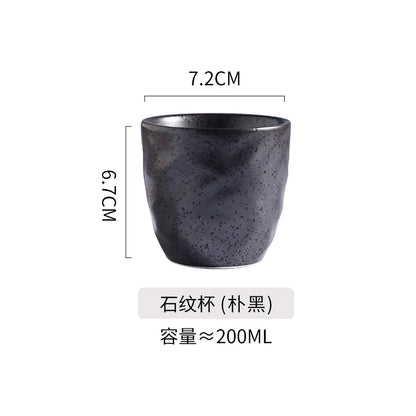 180ml Japanese tea cup coffee cup matcha handy retro ceramic coarse pottery cup