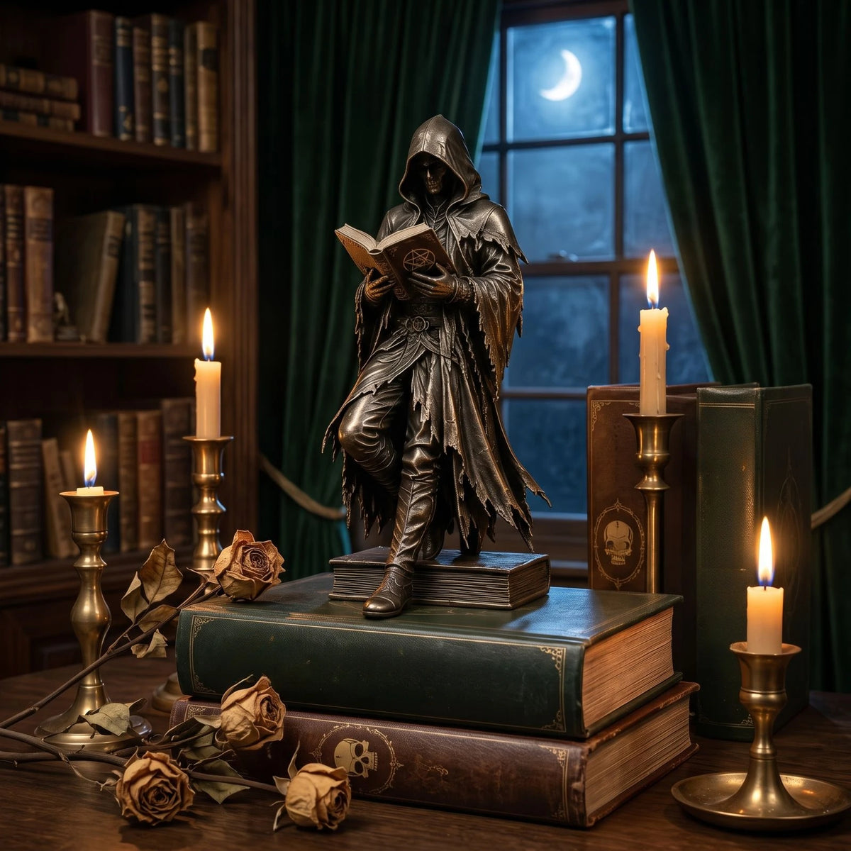Gothic Grim Reaper Bookshelf Statue – 2 Designs