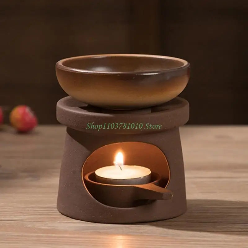 Ceramic Wax Melt Warmer & Oil Burner Set with Spoon