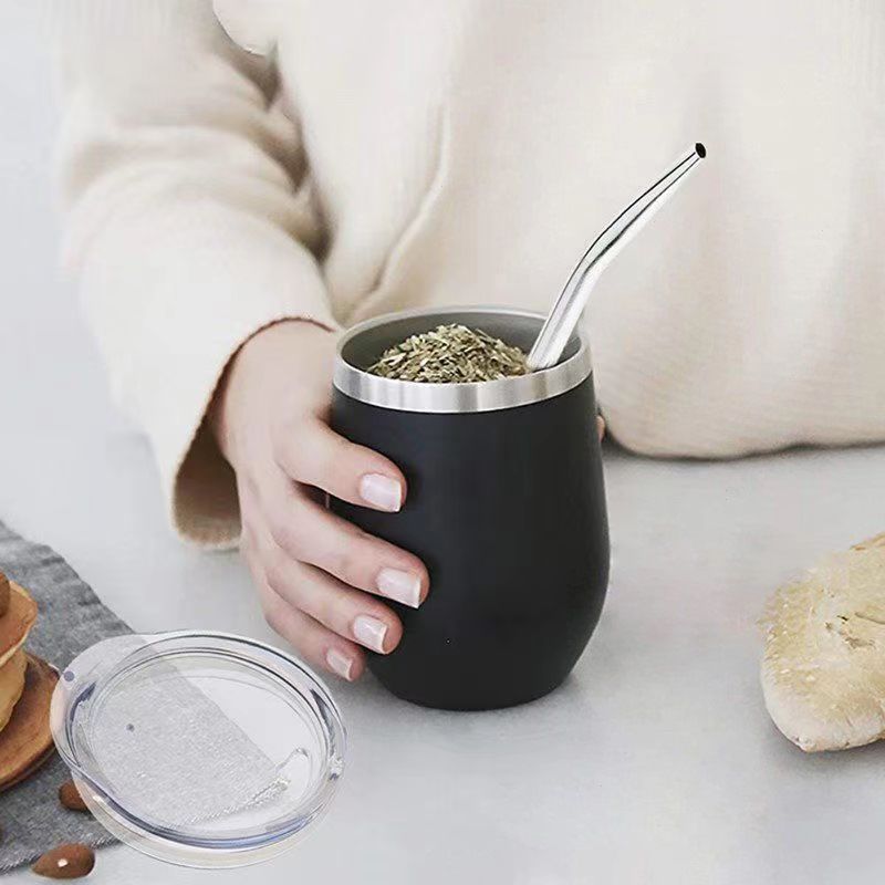 Yerba Mate Gourd & Bombilla Set — Double-Wall Steel