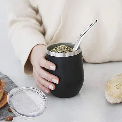 Yerba Mate Gourd & Bombilla Set — Double-Wall Steel