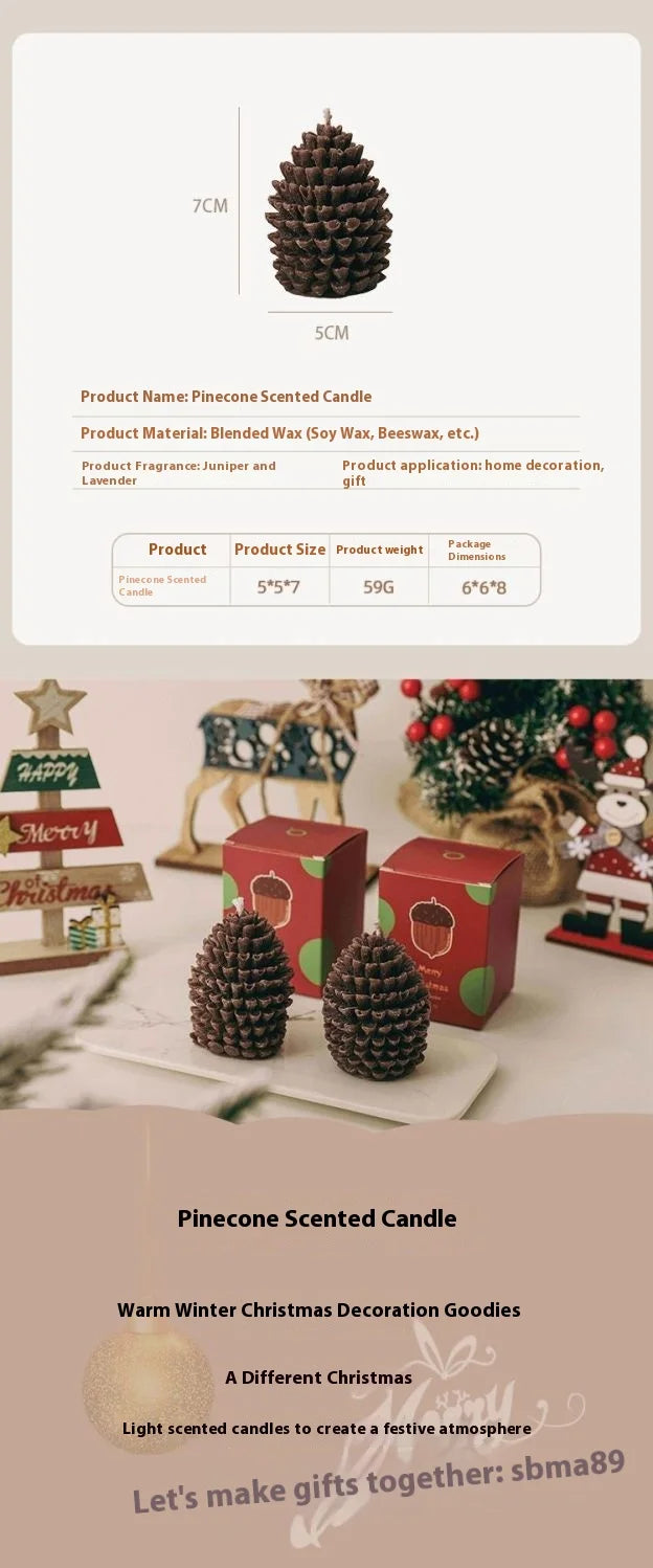 Christmas Pinecone Scented Candles Atmosphere Gifts - Your Ritual Hub 
