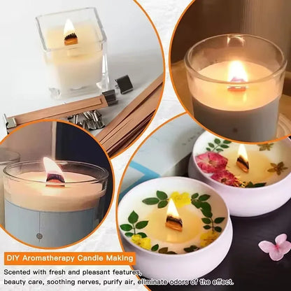 Natural Wooden Candle Wicks with Sustainers — DIY Supply
