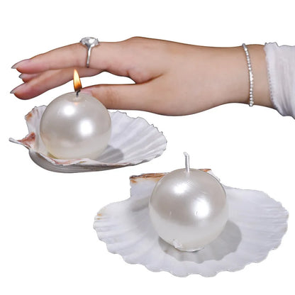 1PC Ocean Wind Pearl Shell Scented Candle Ins Wind High Value Scented Candle Souvenir Home Party Scene Decoration