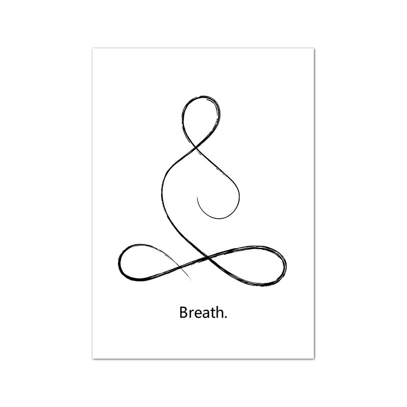 Yoga Wall Art Print Meditation Poster Yoga Symbol Breath Quote - Your Ritual Hub 