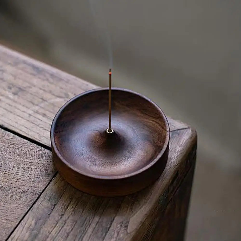 Hand-Carved Circular Incense Burner Holder