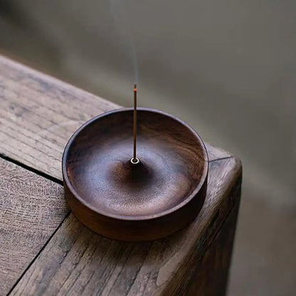 Hand-Carved Circular Incense Burner Holder