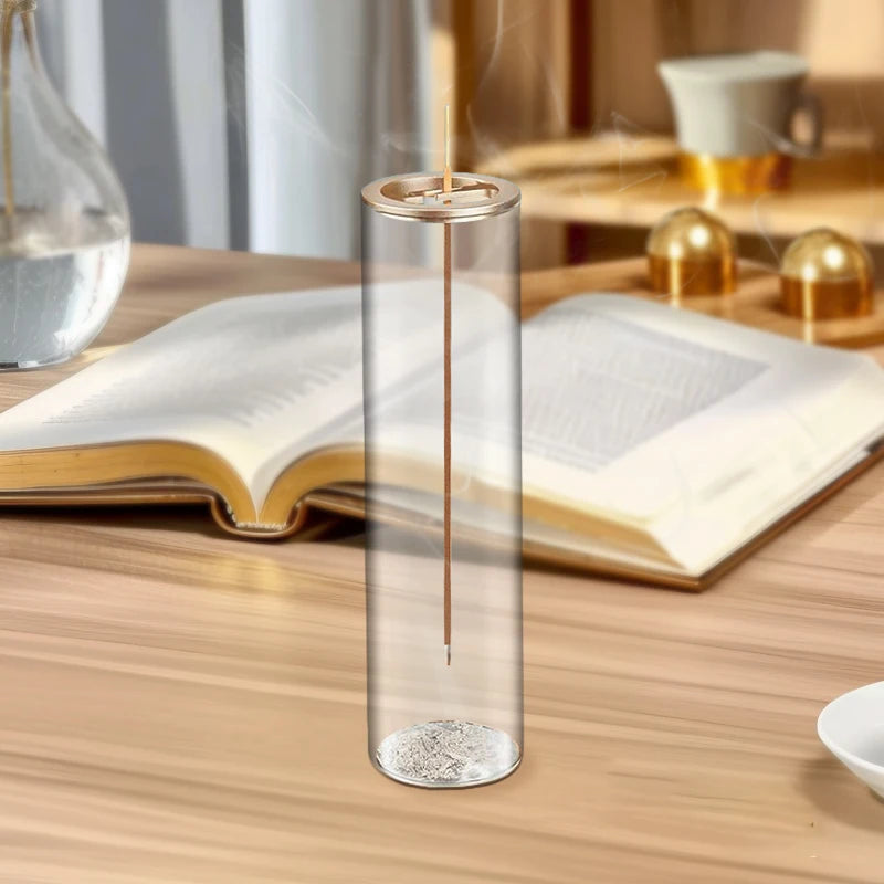 Modern Glass Incense Burner with Ash Catcher