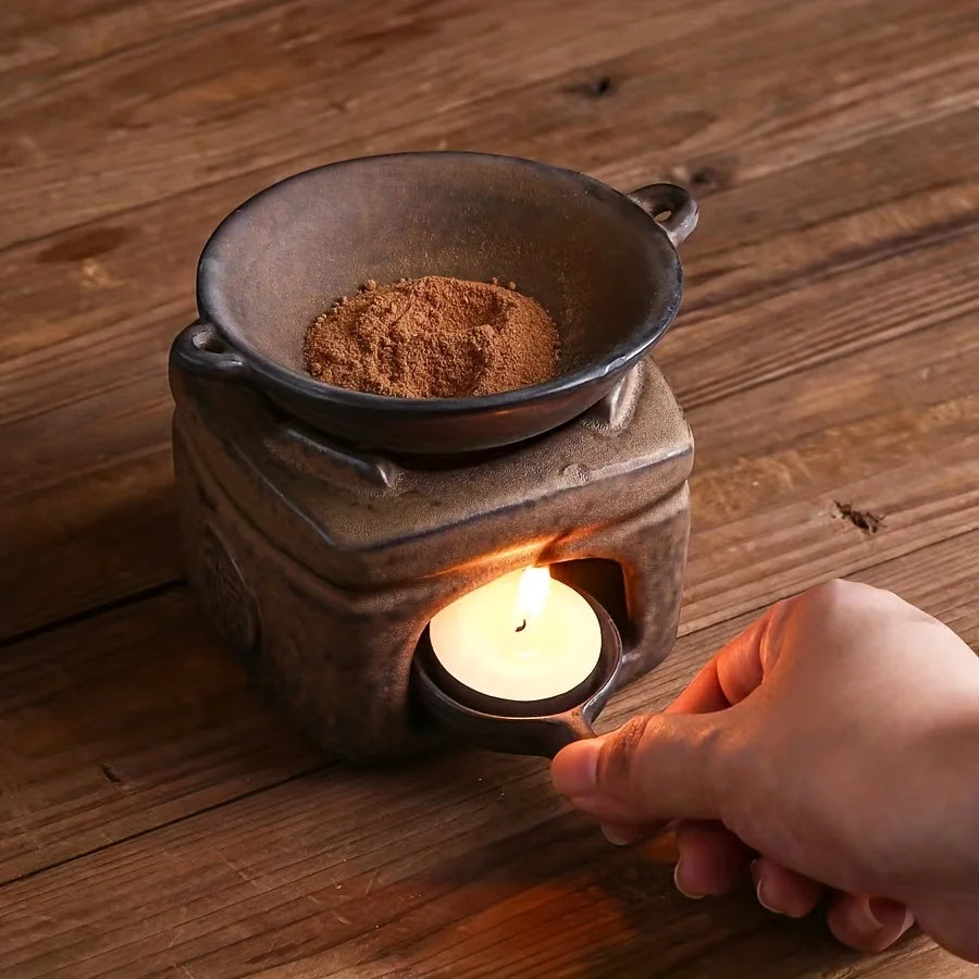 Japanese Retro Fireproof Incense Burner & Wax Heater - Your Ritual Hub 