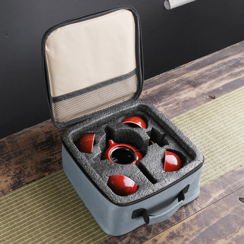 Travelling Bag 4 Cups Chinese Kung Fu Tea Set Travel Set Ceramic