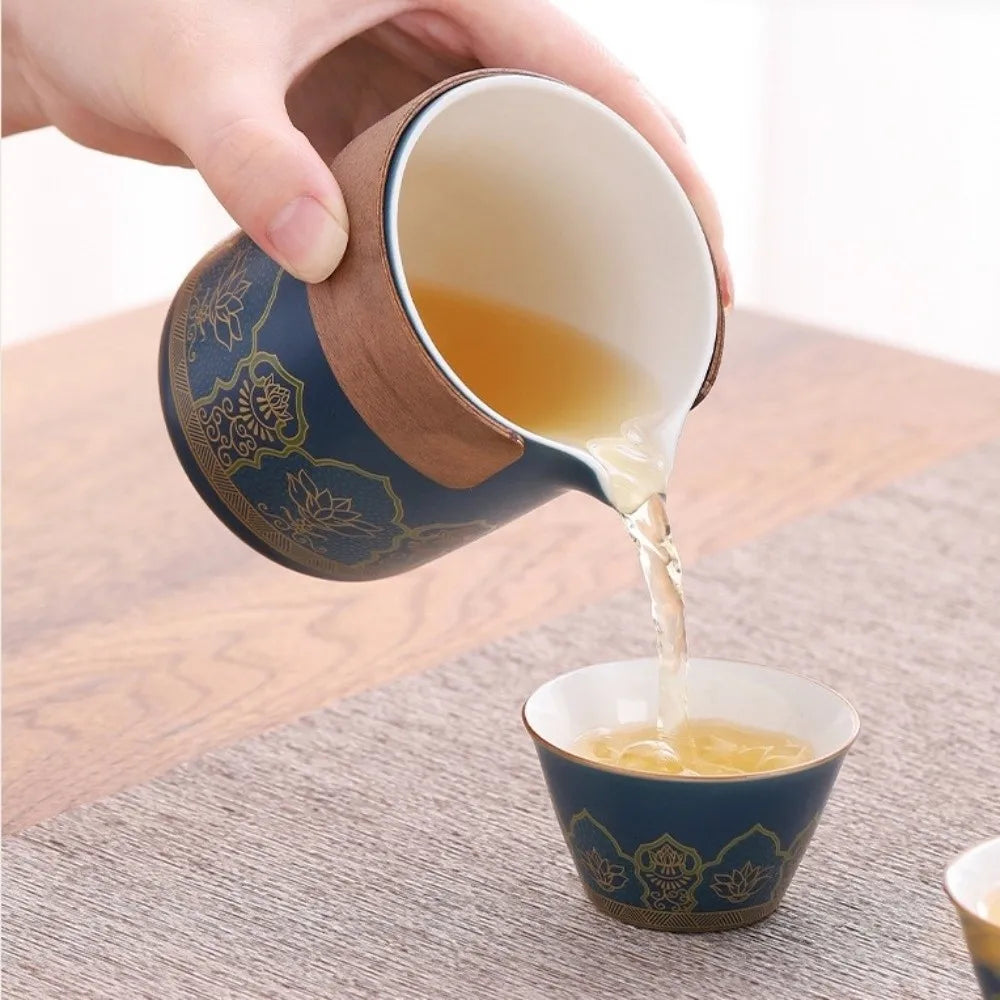 Ceramic Travel Tea Set with Proctive Box Chinese Style Tea
