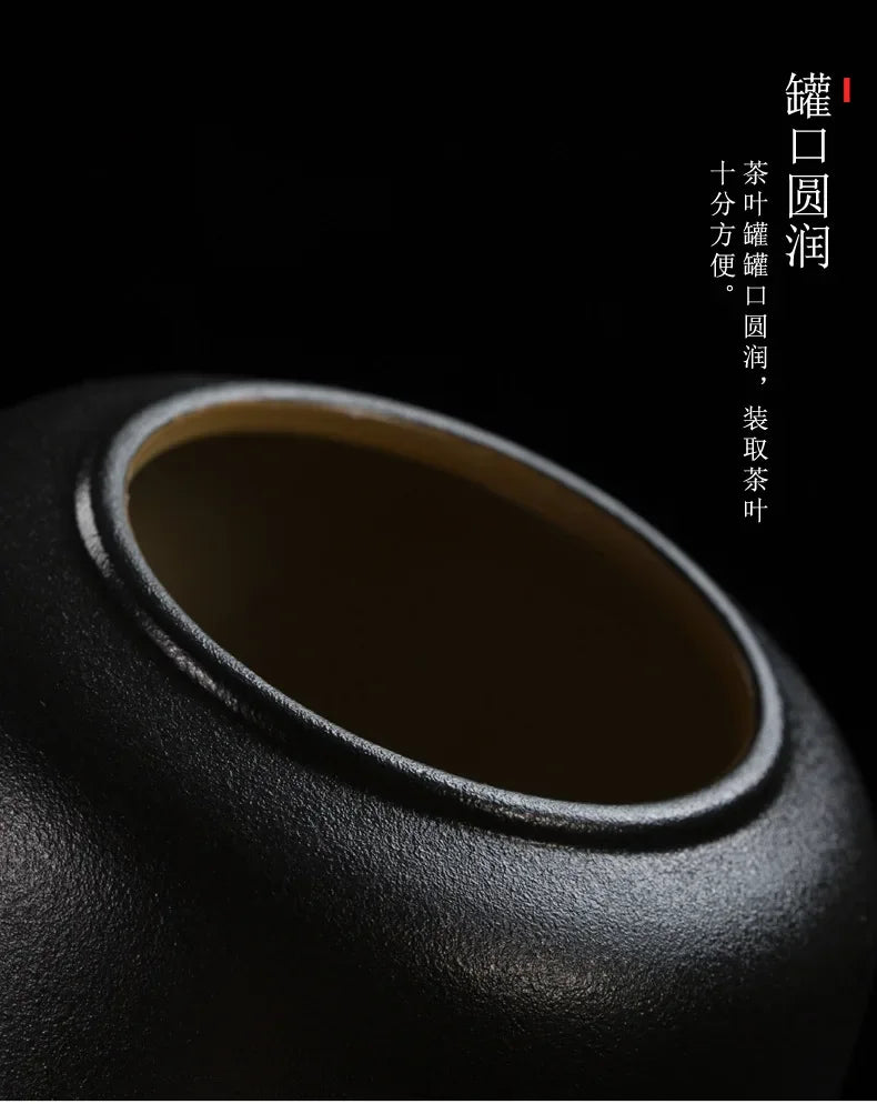 Retro Ceramic Tea Pot Sealed Pu'er Tea Container Chinese Tea Set Decor