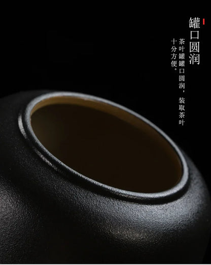 Retro Ceramic Tea Pot Sealed Pu'er Tea Container Chinese Tea Set Decor