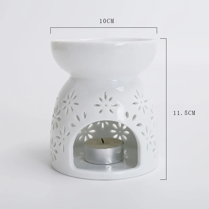 Ceramic Tealight Oil Burner & Fragrance Night Lamp