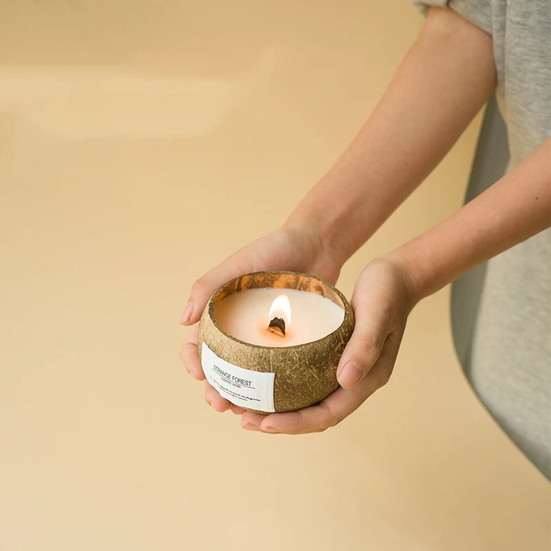 Coconut Shell Aromatherapy Candle Essential Oil Fragrance Premium Plant Wax - Your Ritual Hub 
