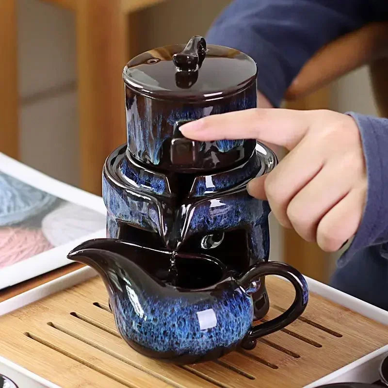 8 Pcs Set Semi Automatic Tea Sets Chinese  Ceramic