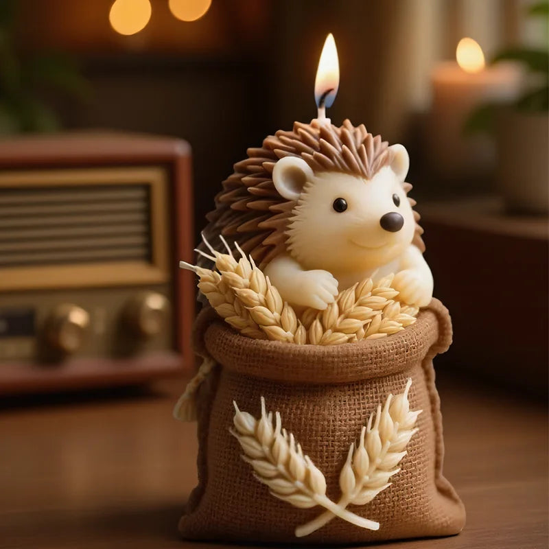 A cute hedgehog-shaped candle mold, resistant to high temperatures and not easily deformed, can be used to make scented candles - Your Ritual Hub 