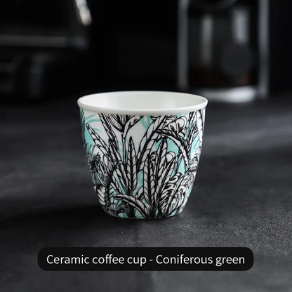 BINCOO Ceramic Coffee Cup Jungle Flower Series