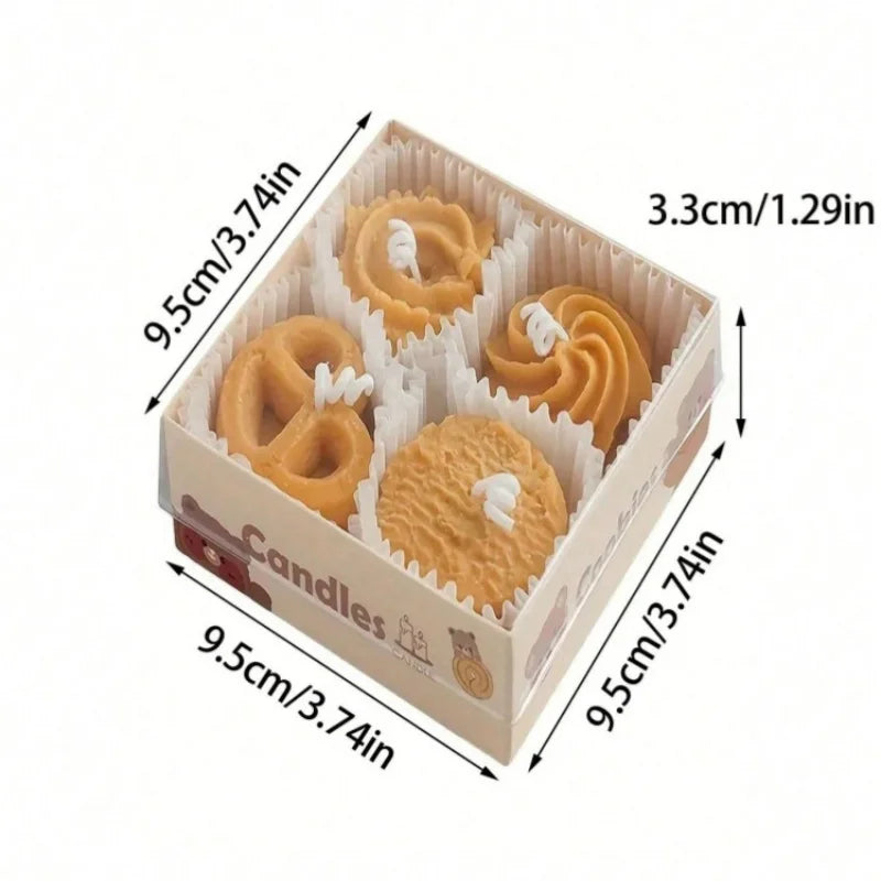 4-Pack Cookie-Shaped Scented Soy Wax Candles — 120g