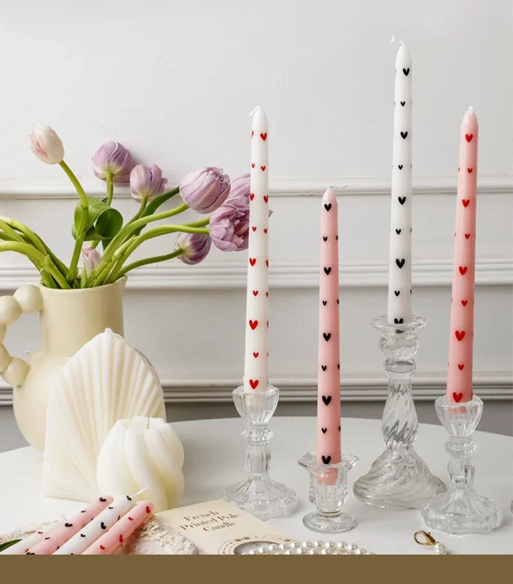 European Printed Long Taper Candles — Smokeless