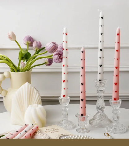 European Printed Long Taper Candles — Smokeless