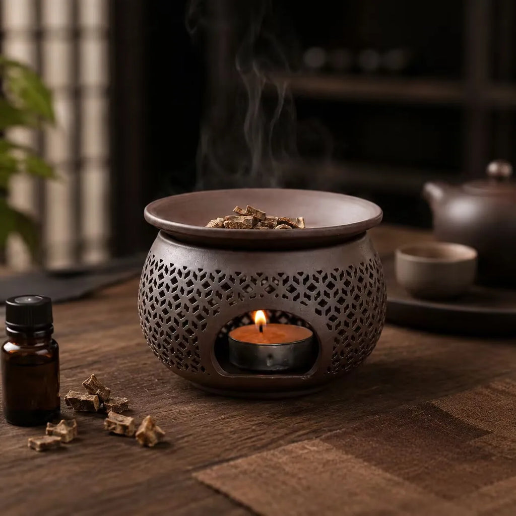 Carved Porcelain Aromatherapy & Incense Burner