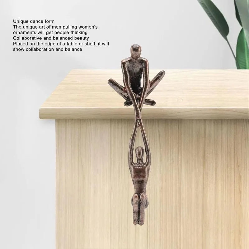 Ledge Lovers – Abstract Couple Sculpture for Shelf & Desk Decor