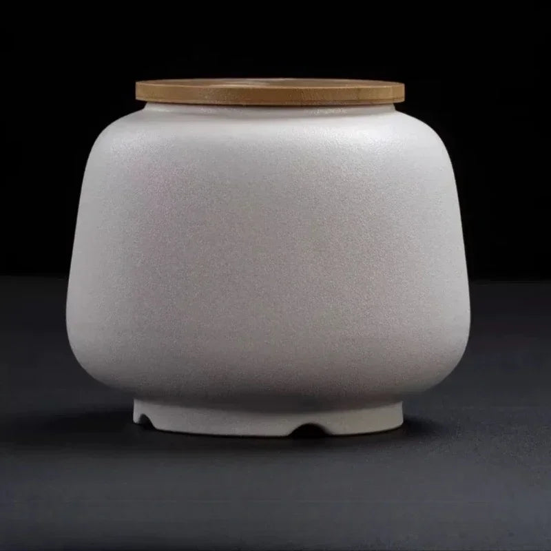Retro Ceramic Tea Pot Sealed Pu'er Tea Container Chinese Tea Set Decor