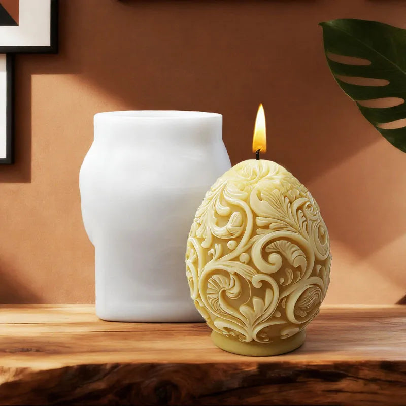 Gilded Baroque Easter Egg Candle Mold Silicone - Your Ritual Hub 