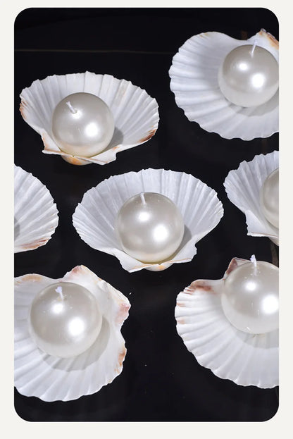 1PC Ocean Wind Pearl Shell Scented Candle Ins Wind High Value Scented Candle Souvenir Home Party Scene Decoration