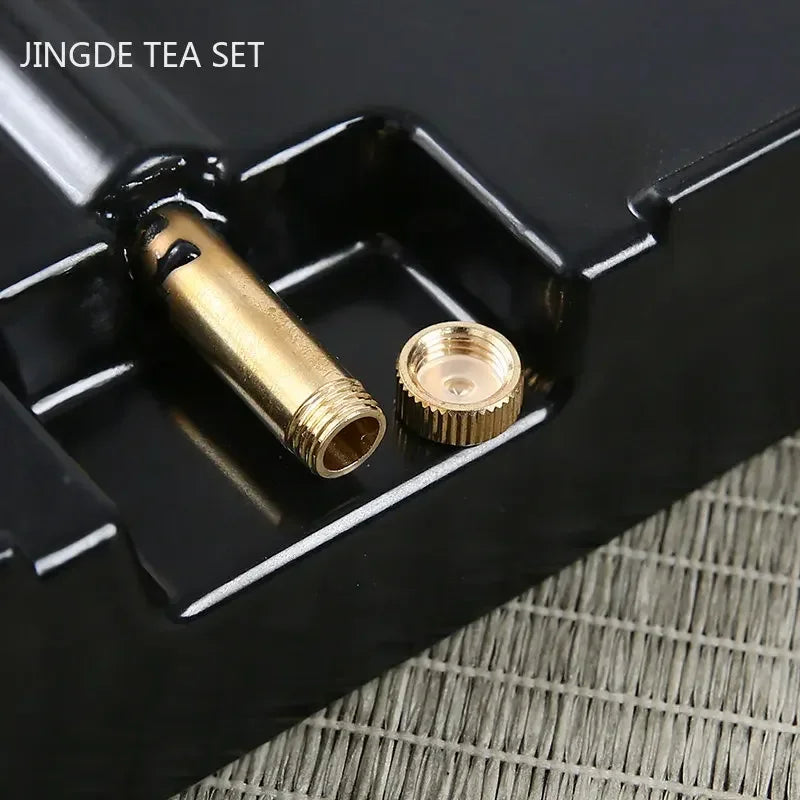 Bamboo Tea Tray with Water Storage & Drainage