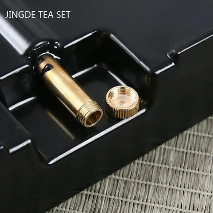 Bamboo Tea Tray with Water Storage & Drainage