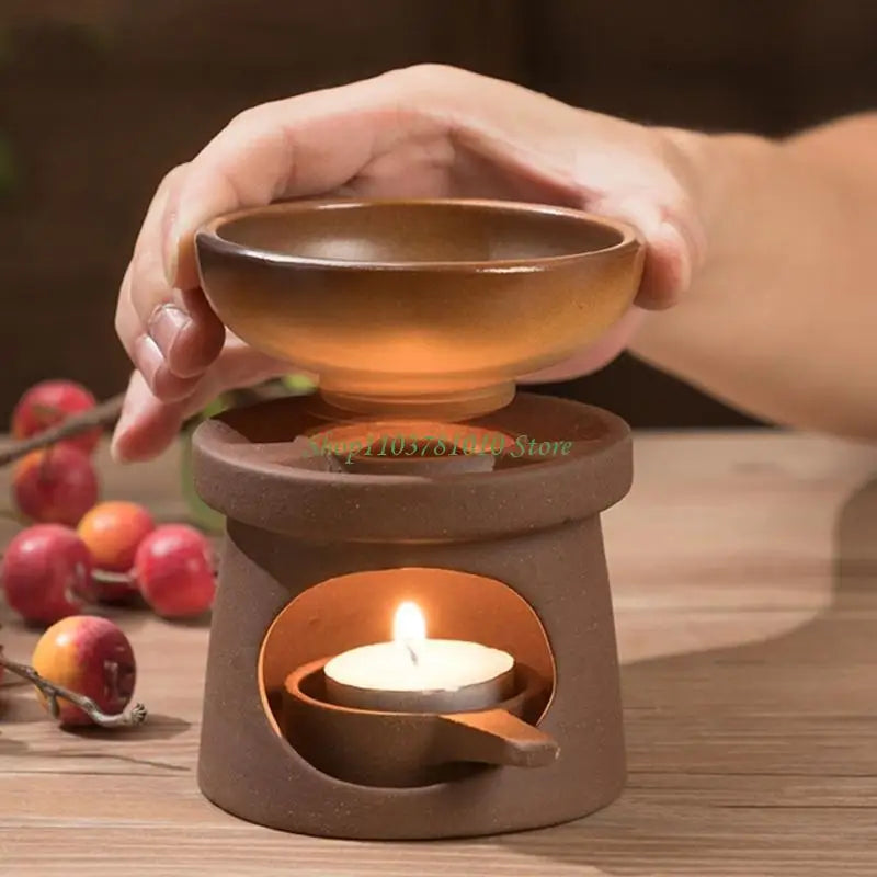 Ceramic Wax Melt Warmer & Oil Burner Set with Spoon