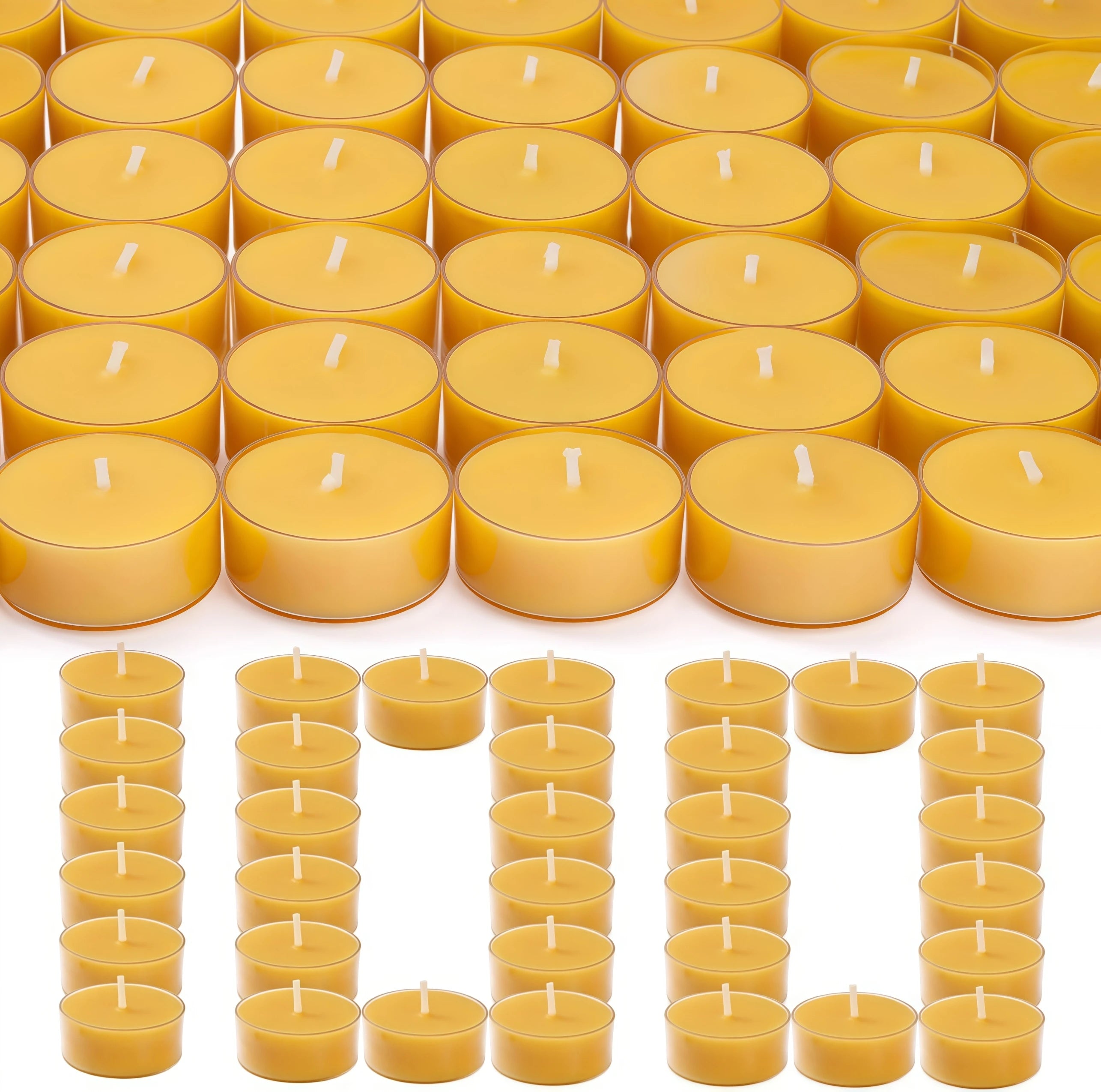 50-100Pcs Beeswax Tea Light Candles Smokeless Eco-Friendly Candles Xmas Tealight for Wedding Favor Candles 4 Hour Clean Burning - Your Ritual Hub 