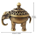 Elephant Lotus Incense Burner — Vintage Alloy Censer - Your Ritual Hub 