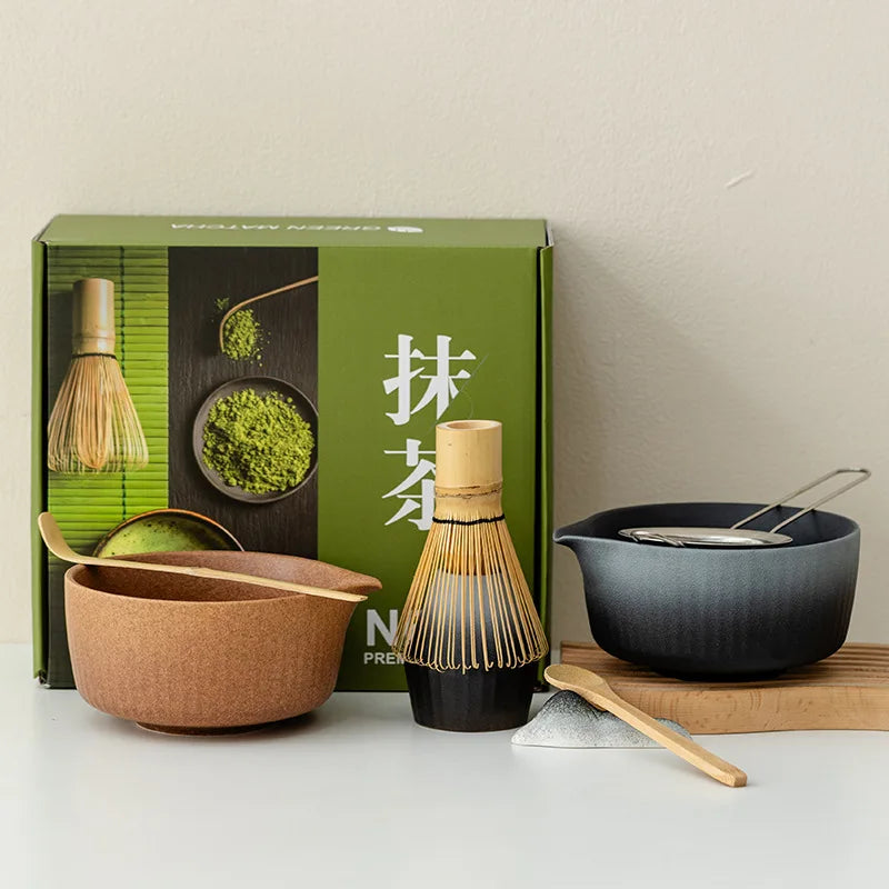 8-Piece Kiln-Fired Japanese Matcha Ceremony Set
