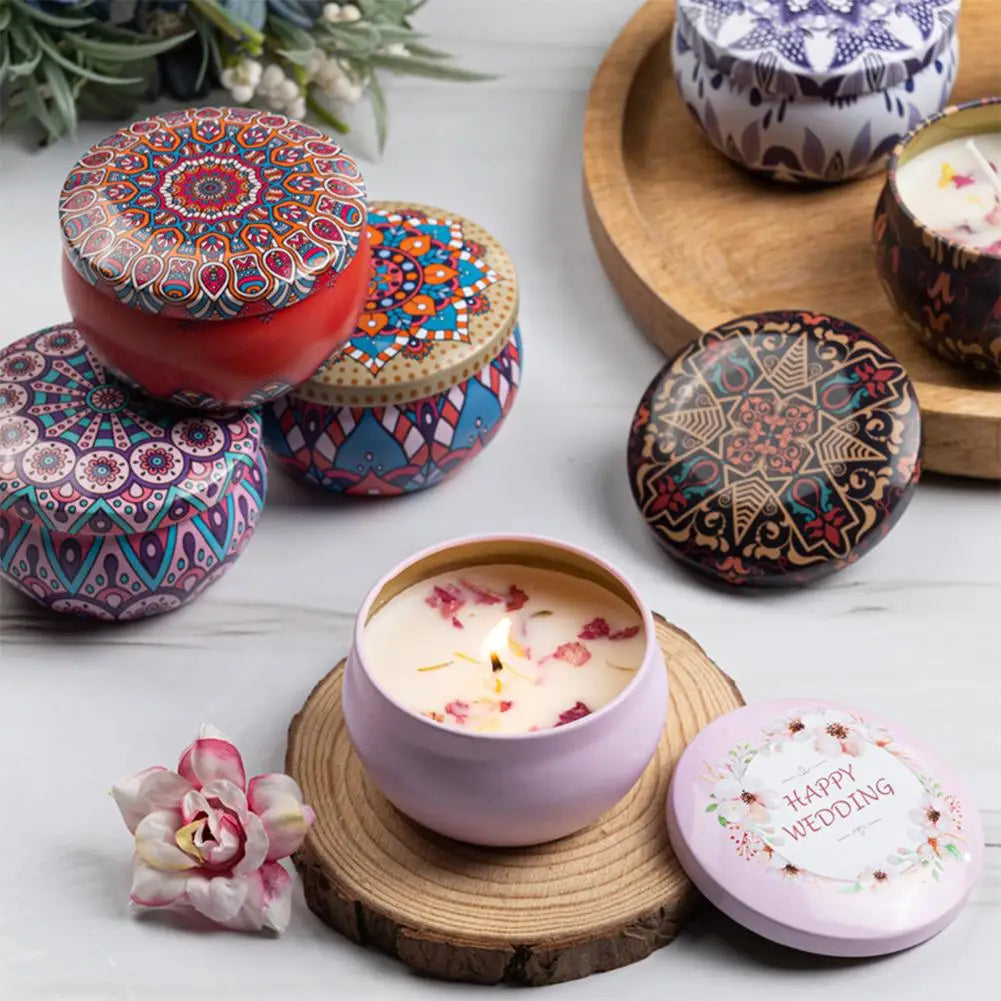 Dried Flower Soy Wax Candle in Tin