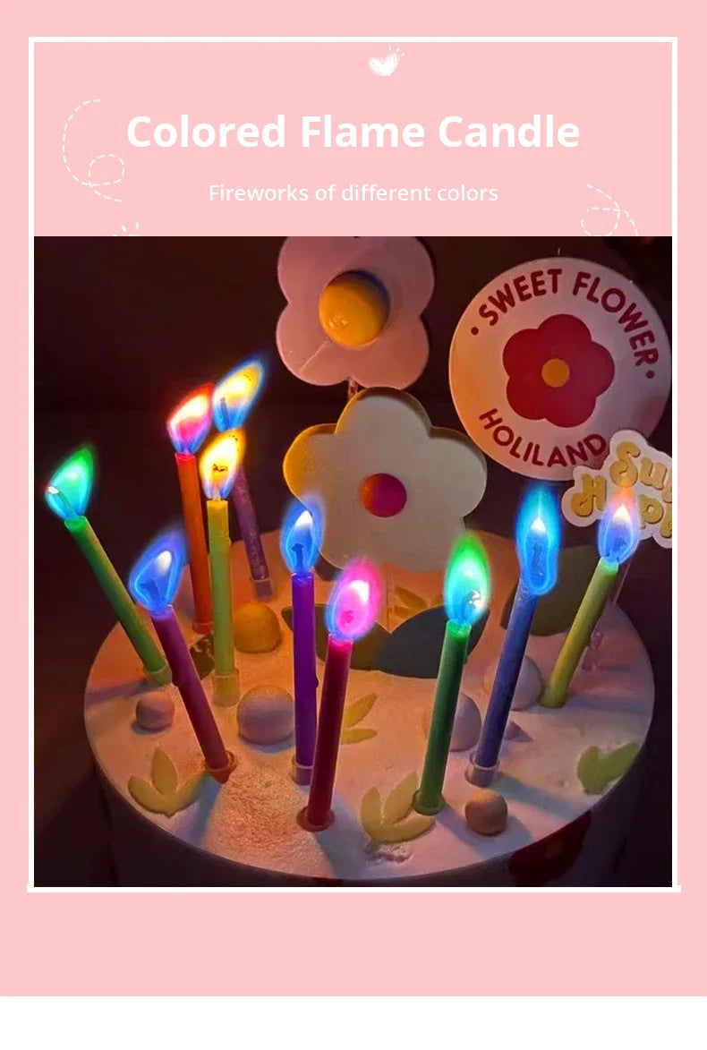 Multicoloured Colourful Flame Candles, 5/12 Pack, Suitable for Birthday Cakes, Birthday Party and Wedding Decorations - Your Ritual Hub 