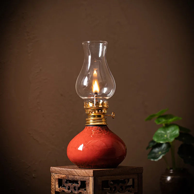 Traditional Ceramic Butter Oil Lamp - Aromatic Incense Burner and Ambient Night Light - Your Ritual Hub 