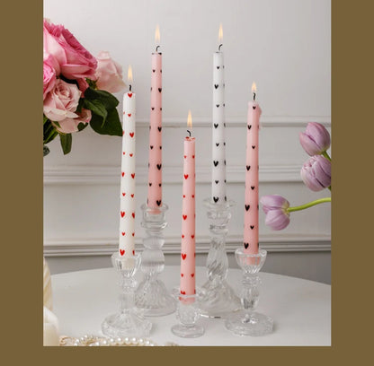 European Printed Long Taper Candles — Smokeless