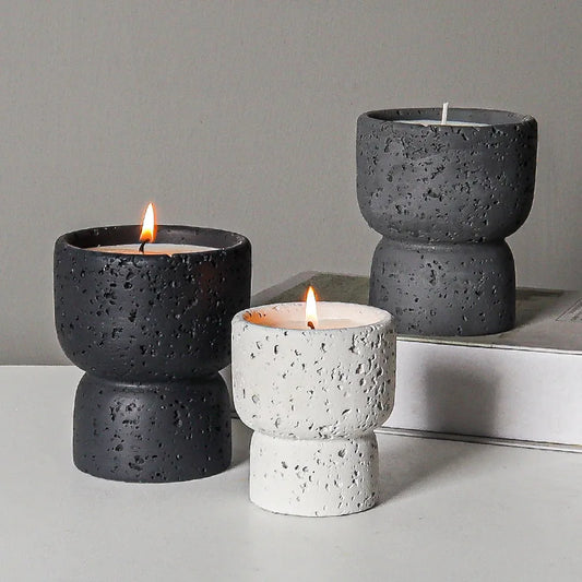 European style simple cement household scented candle empty cup