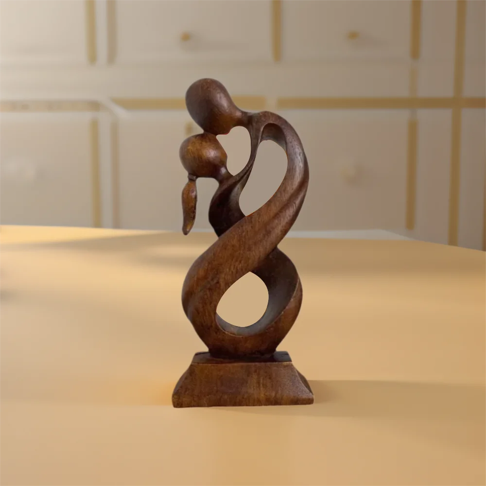 Kiss Me — Romantic Embrace Sculpture | Resin Love Statue for Home & Gifting