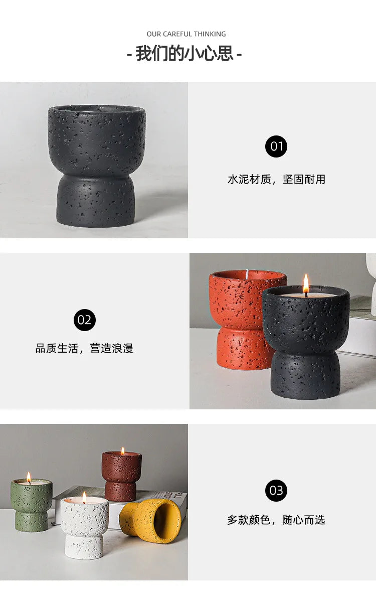 European style simple cement household scented candle empty cup - Your Ritual Hub 