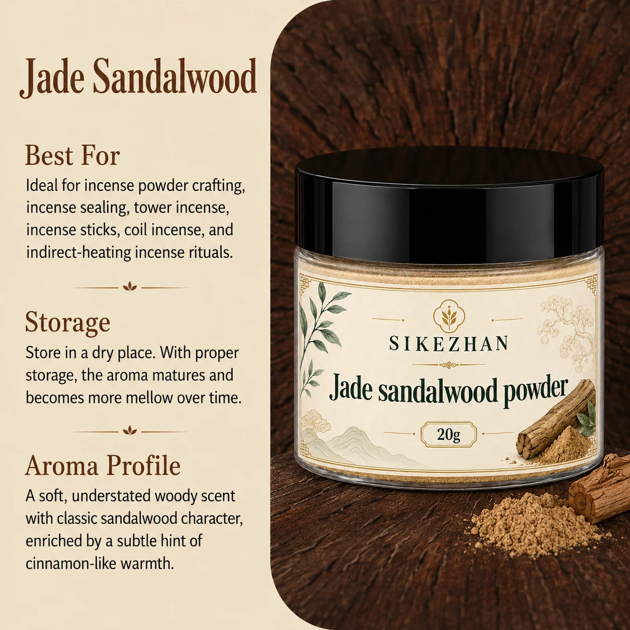 Pure Sandalwood Incense Powder Kit – with Vintage Brass Dragon Censer